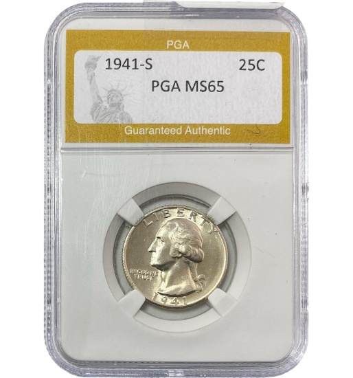 1941-S Washington Quarter PGA MS65