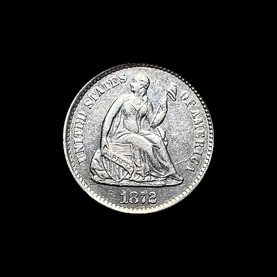 1872-S Silver Seated Liberty Half Dime UNCIRCULATED