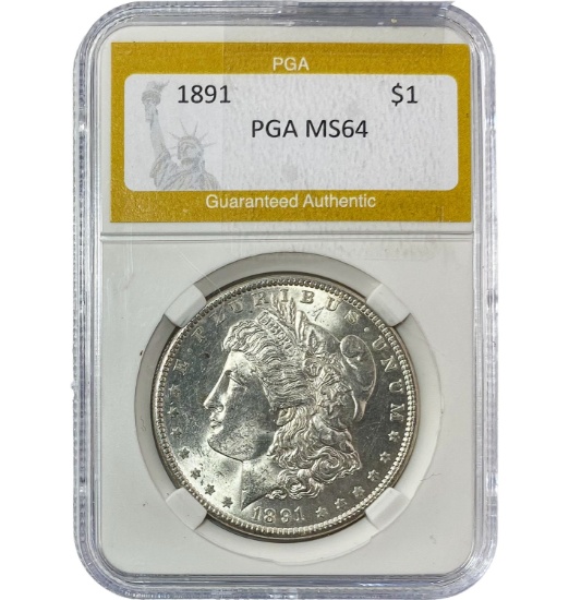 1891 Morgan Silver Dollar PGA MS64