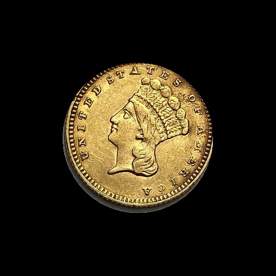 1862 Gold $1 Indian Princess Head CHOICE AU