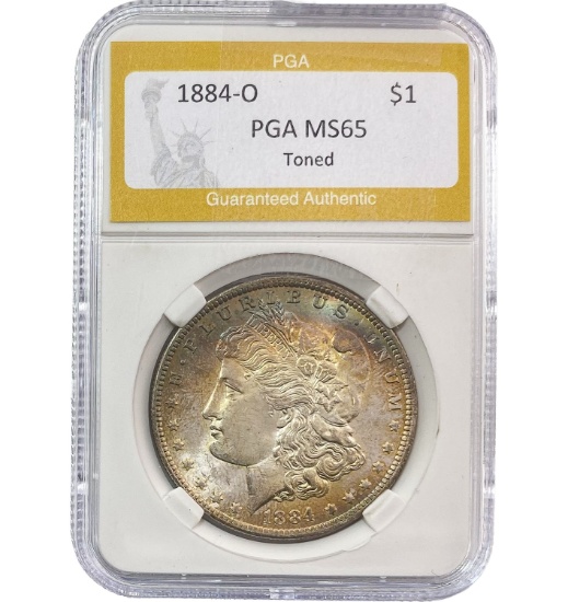 1884-O Morgan Silver Dollar PGA MS65