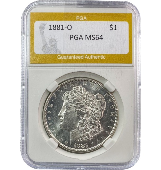 1881-O Morgan Silver Dollar PGA MS64