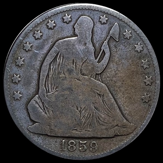 1859-O Silver Seated Liberty Half Dollar NICELY CIRCULATED