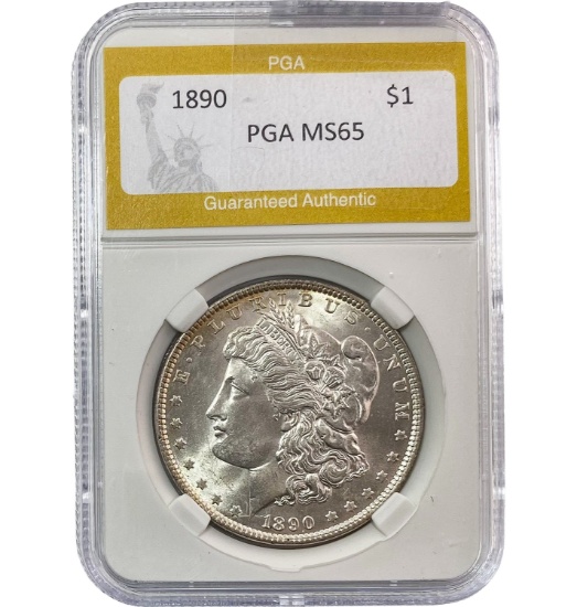 1890 Morgan Silver Dollar PGA MS65