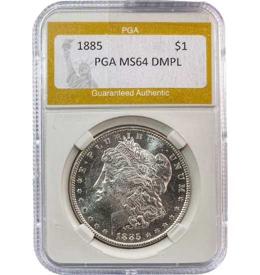 1885 Morgan Silver Dollar PGA MS64 DMPL