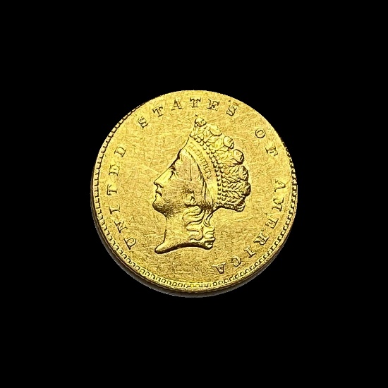 1855 Gold $1 Indian Princess Type 2 CLOSELY UNCIRCULATED