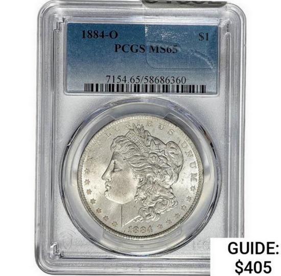 1884-O Morgan Silver Dollar  MS65