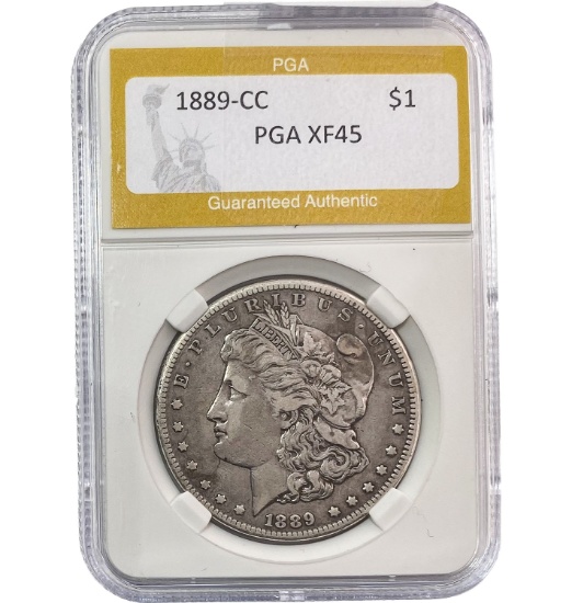1889-CC Morgan Silver Dollar PGA XF45