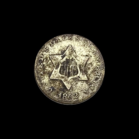 1852 Silver Three-Cent Piece LIGHTLY CIRCULATED
