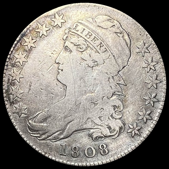 1808 Capped Bust Half Dollar LIGHTLY CIRCULATED