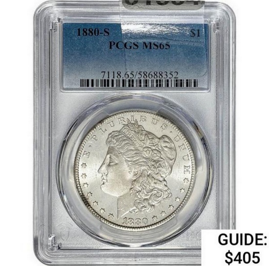 1880-S Morgan Silver Dollar  MS65
