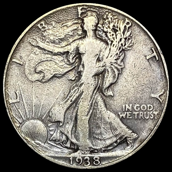 1938-D Silver Walking Liberty Half Dollar LIGHTLY CIRCULATED