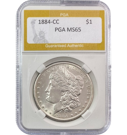 1884-CC Morgan Silver Dollar PGA MS65