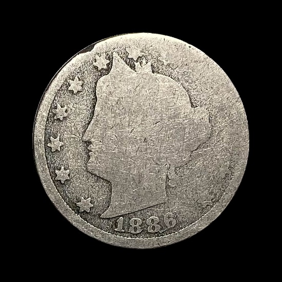 1886 Liberty Head Nickel (No Cents) NICELY CIRCULATED