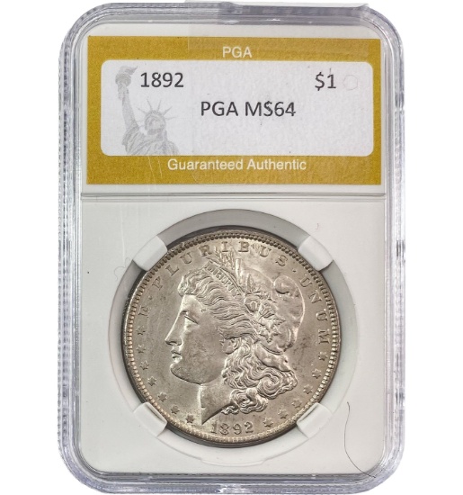 1892 Morgan Silver Dollar PGA MS64