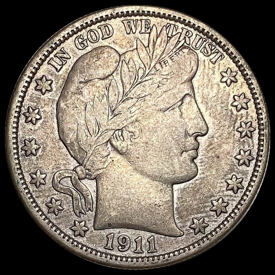 1911 Silver Barber Half Dollar NICELY CIRCULATED