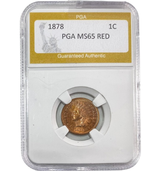 1878 Indian Head Cent PGA MS65 RED