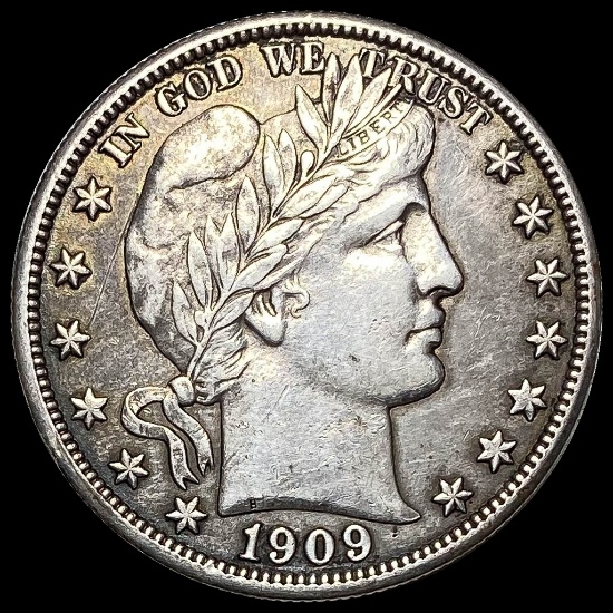 1909 Silver Barber Half Dollar CLOSELY UNCIRCULATED