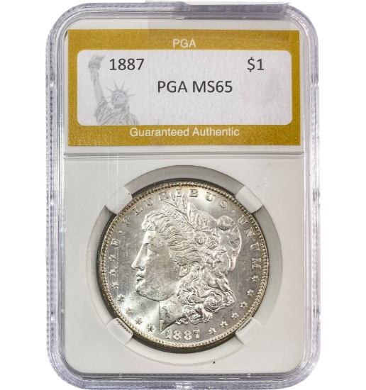 1887 Morgan Silver Dollar PGA MS65