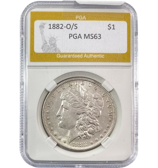 1882-O/S Morgan Silver Dollar PGA MS63