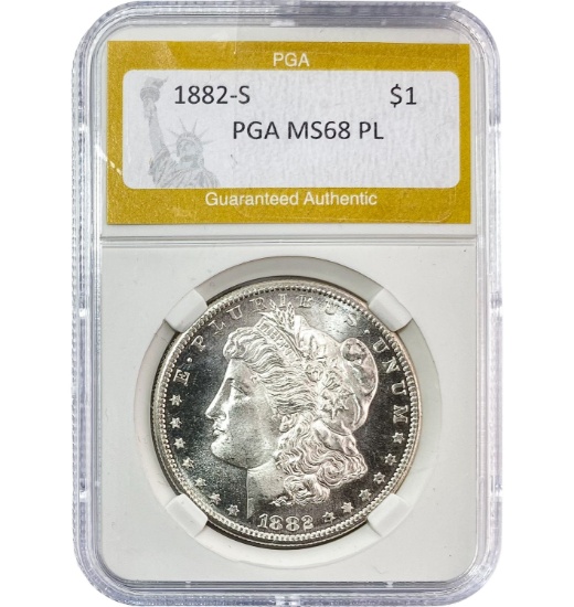1882-S Morgan Silver Dollar PGA MS68 PL