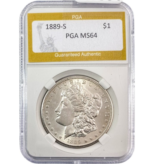 1889-S Morgan Silver Dollar PGA MS64