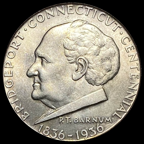 1936 Silver Bridgeport Centennial Half Dollar GEM BU