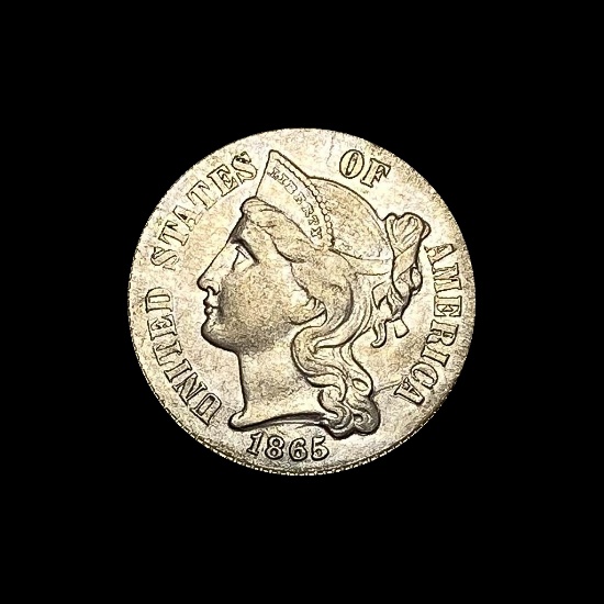 1865 Nickel Three-Cent Piece CLOSELY UNCIRCULATED