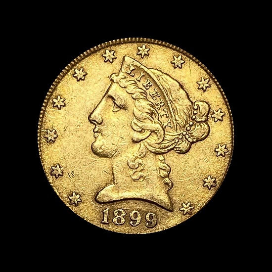 1899 Liberty Head $5 Half Eagle NEARLY UNCIRCULATED