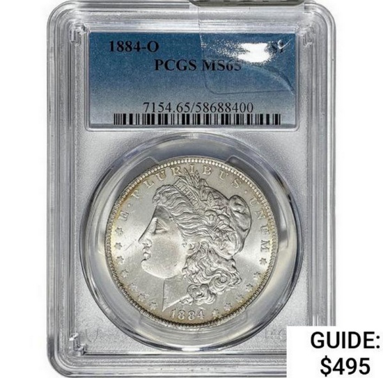 1884-O Morgan Silver Dollar  MS65