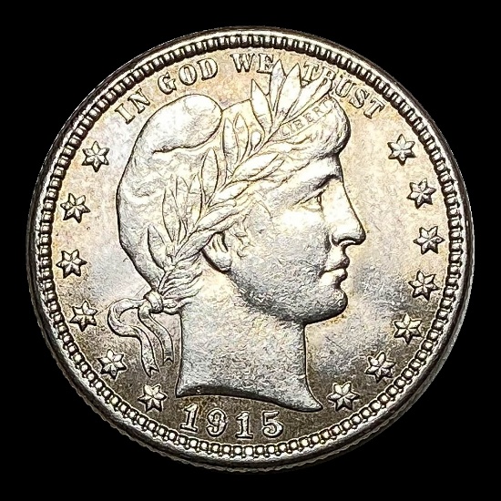 1915-S Barber Silver Quarter GEM BU