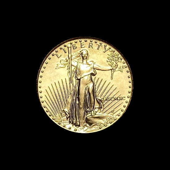 1990 1/10 oz Gold American Eagle $5 GEM BU