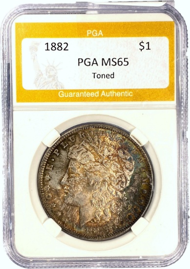 1882 $1 Morgan Dollar PGA MS65