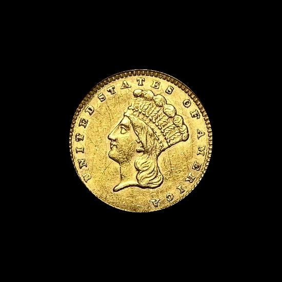 1857 Gold $1 Indian Princess Type 3 UNCIRCULATED
