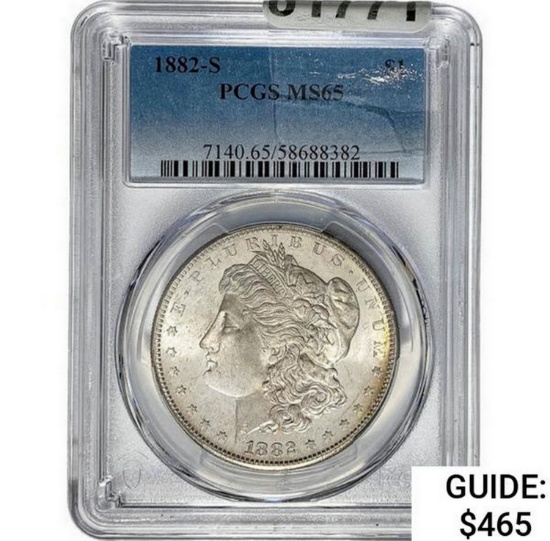 1882-S Morgan Silver Dollar  MS65