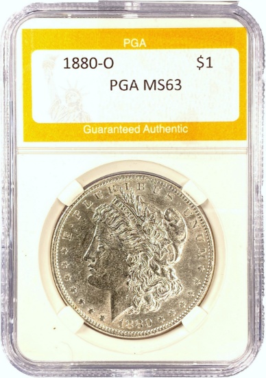 1880-O Morgan Silver Dollar PGA MS63