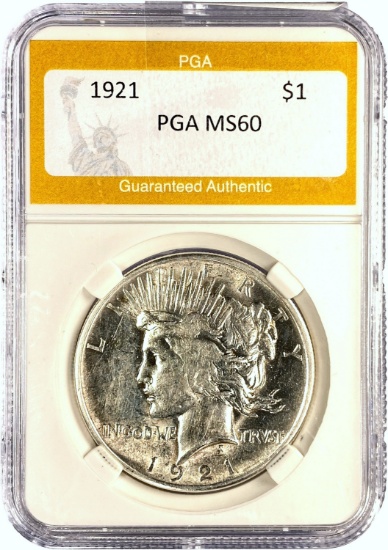 1921 Peace Dollar PGA MS60