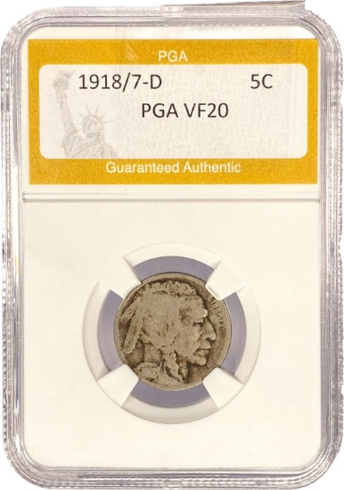 1918/7-D Buffalo Nickel PGA VF20