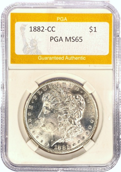 1882-CC Morgan Silver Dollar PGA MS65