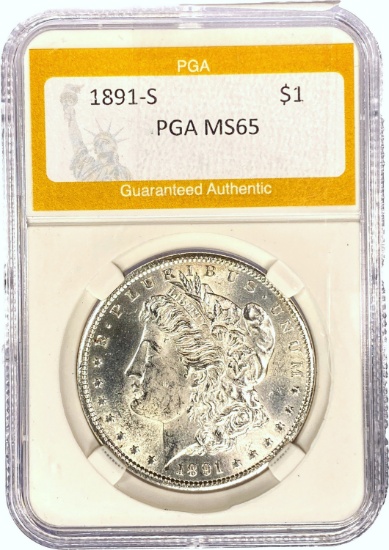 1891-S Morgan Dollar PGA MS65