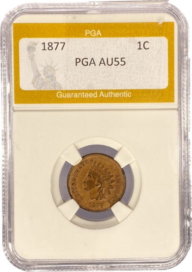 1877 Indian Head Cent PGA AU55