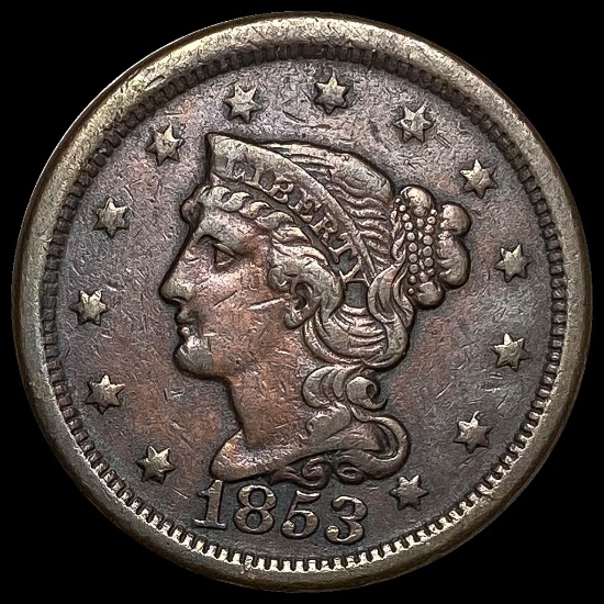 1853 Braided Hair Large Cent CLOSELY UNCIRCULATED