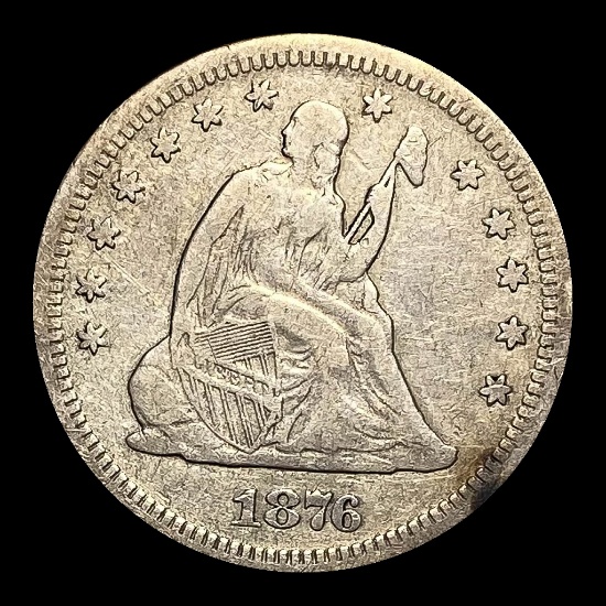 1876-S Silver Seated Liberty Quarter LIGHTLY CIRCULATED