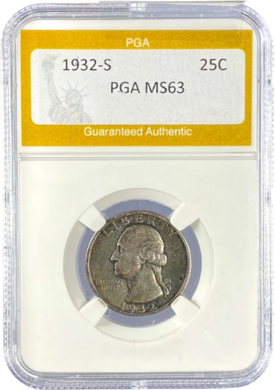 1932-S Washington Quarter PGA MS63
