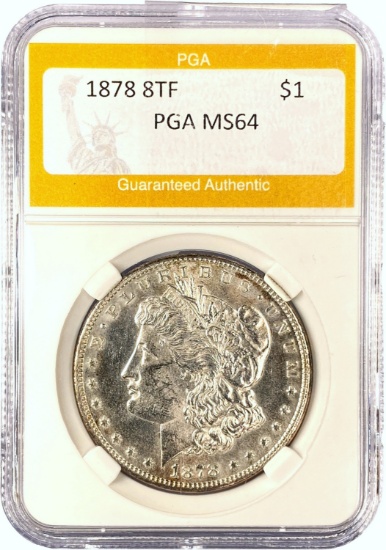 1878 8TF Morgan Dollar PGA MS64