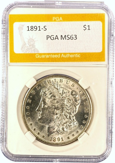 1891-S Morgan Silver Dollar PGA MS63
