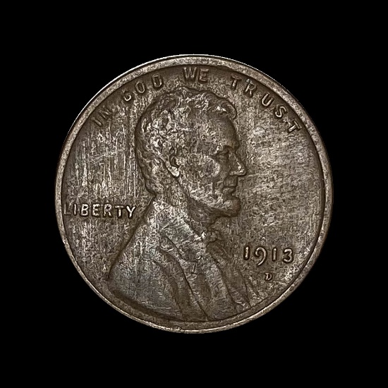 1913-D Bronze Lincoln Wheat Cent NEARLY UNCIRCULATED