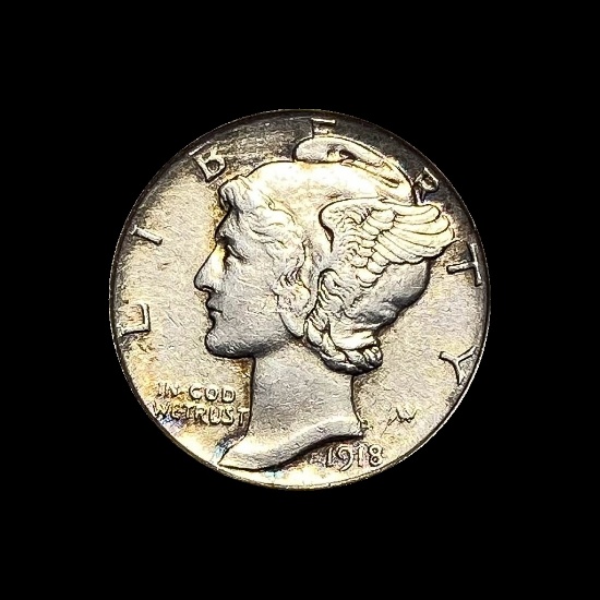 1918-D Mercury Dime CLOSELY UNCIRCULATED