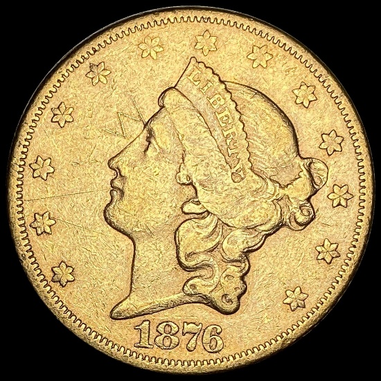 1876-S Liberty Head $20 Double Eagle LIGHTLY CIRCULATED