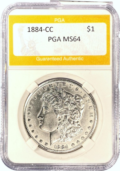 1884-CC Morgan Silver Dollar PGA MS64
